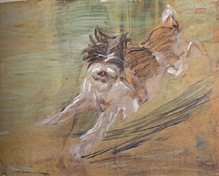 Franz Marc jumping Dog'Schlick (mk34) France oil painting art